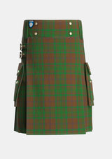 Utility_MacAlister_of_Glenbarr_Hunting_Tartan_910_kilt_front_image_with_pleated_design_and_adjustable_buckles_for_men