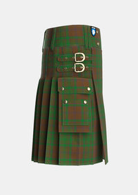 Utility_MacAlister_of_Glenbarr_Hunting_Tartan_910_kilt_right_image_with_pleated_design_and_adjustable_buckles_for_men