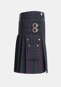 Utility_MacArthur_of_Milton_Hunting_Tartan_700_kilt_right_image_with_pleated_design_and_adjustable_buckles_for_men