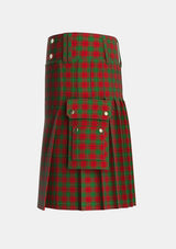 Utility_MacAulay_1880_Tartan_1164_kilt_left_image_with_pleated_design_and_adjustable_buckles_for_men