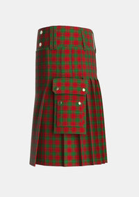 Utility_MacAulay_1880_Tartan_1164_kilt_left_image_with_pleated_design_and_adjustable_buckles_for_men
