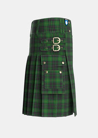 Utility_MacAulay_Hunting_2_Tartan_827_kilt_right_image_with_pleated_design_and_adjustable_buckles_for_men