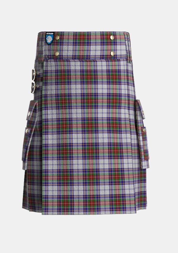 Utility_MacBeth_Dress_Tartan_3319_kilt_front_image_with_pleated_design_and_adjustable_buckles_for_men