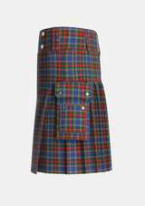 Utility_MacBeth_Two_Tartan_679_kilt_left_image_with_pleated_design_and_adjustable_buckles_for_men