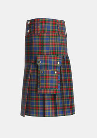 Utility_MacBeth_Two_Tartan_679_kilt_left_image_with_pleated_design_and_adjustable_buckles_for_men