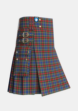 Utility_MacBeth_Two_Tartan_679_kilt_side_image_with_pleated_design_and_adjustable_buckles_for_men