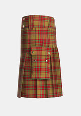 Utility_MacBrair_Hunting_Tartan_6621_kilt_left_image_with_pleated_design_and_adjustable_buckles_for_men