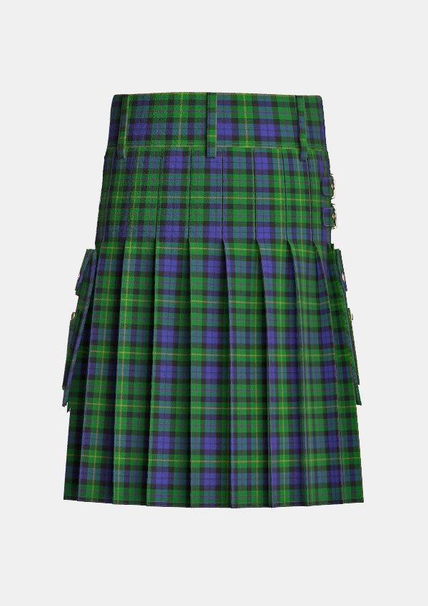 Utility_MacBride_Tartan_2144_kilt_back_image_with_pleated_design_and_adjustable_buckles_for_men