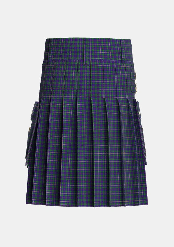 Utility_MacCainsh_Tartan_1379_kilt_back_image_with_pleated_design_and_adjustable_buckles_for_men
