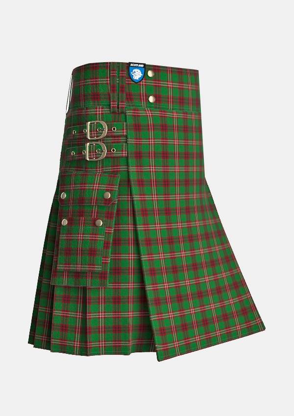 Utility_MacCall_Tartan_2238_kilt_side_image_with_pleated_design_and_adjustable_buckles_for_men