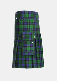 Utility_MacCallum_2_Tartan_767_kilt_left_image_with_pleated_design_and_adjustable_buckles_for_men