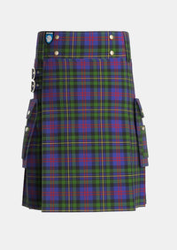 Utility_MacCallum_of_Berwick_Tartan_492_kilt_front_image_with_pleated_design_and_adjustable_buckles_for_men