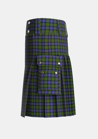 Utility_MacCaskill_Personal_Tartan_1152_kilt_left_image_with_pleated_design_and_adjustable_buckles_for_men