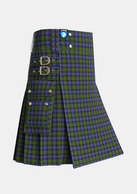 Utility_MacCaskill_Personal_Tartan_1152_kilt_side_image_with_pleated_design_and_adjustable_buckles_for_men