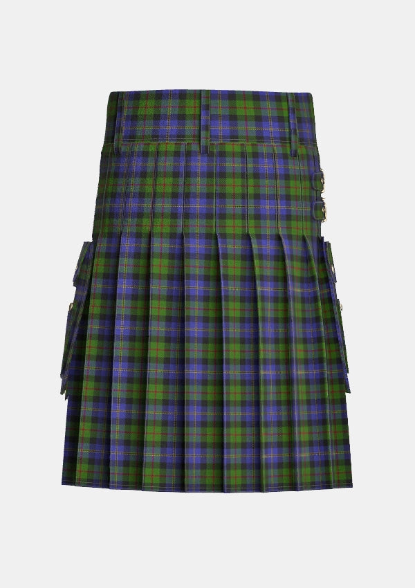 Utility_MacCaskill_Tartan_1152_kilt_back_image_with_pleated_design_and_adjustable_buckles_for_men