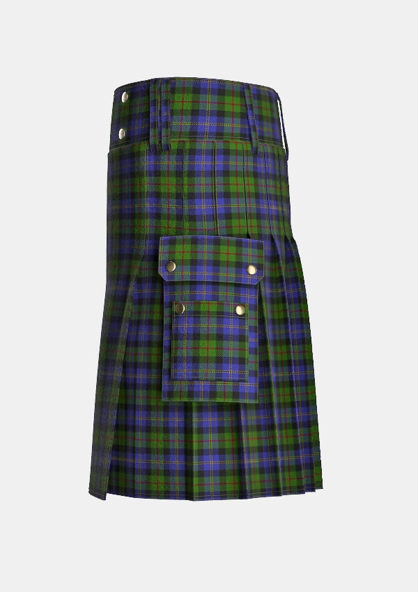 Utility_MacCaskill_Tartan_1152_kilt_left_image_with_pleated_design_and_adjustable_buckles_for_men