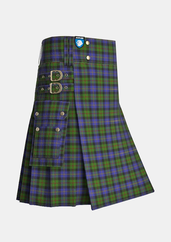 Utility_MacCaskill_Tartan_1152_kilt_side_image_with_pleated_design_and_adjustable_buckles_for_men