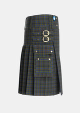 Utility_MacClellan_Tartan_325_kilt_right_image_with_pleated_design_and_adjustable_buckles_for_men