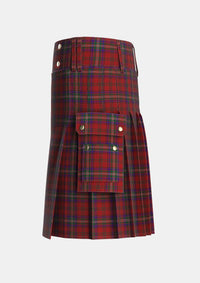 Utility_MacClure_Tartan_3330_kilt_left_image_with_pleated_design_and_adjustable_buckles_for_men