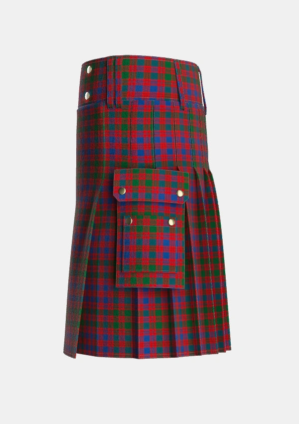 Utility_MacColl_Ancient_Tartan_1638_kilt_left_image_with_pleated_design_and_adjustable_buckles_for_men