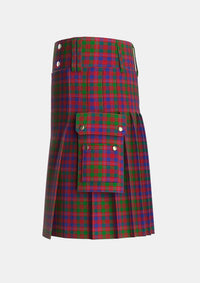 Utility_MacColl_Hunting_Tartan_1637_kilt_left_image_with_pleated_design_and_adjustable_buckles_for_men