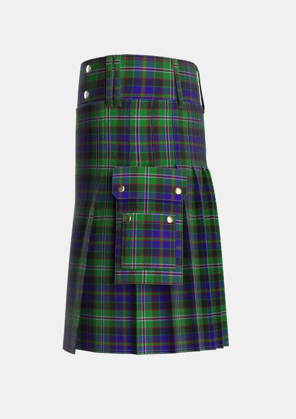 Utility_MacCraig_Tartan_3337_kilt_left_image_with_pleated_design_and_adjustable_buckles_for_men