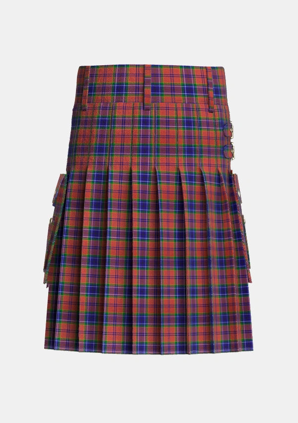 Utility_MacCreary_Personal_Tartan_3338_kilt_back_image_with_pleated_design_and_adjustable_buckles_for_men