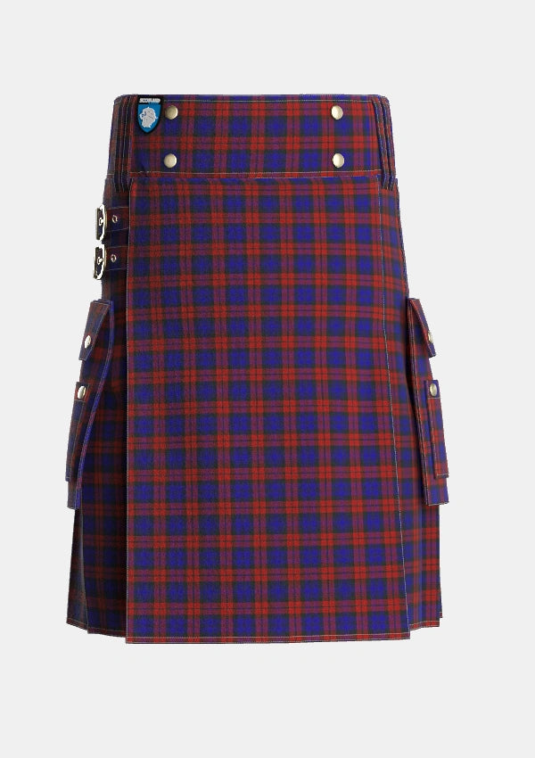 Utility_MacDevitt_Tartan_3347_kilt_front_image_with_pleated_design_and_adjustable_buckles_for_men