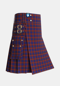 Utility_MacDevitt_Tartan_3347_kilt_side_image_with_pleated_design_and_adjustable_buckles_for_men