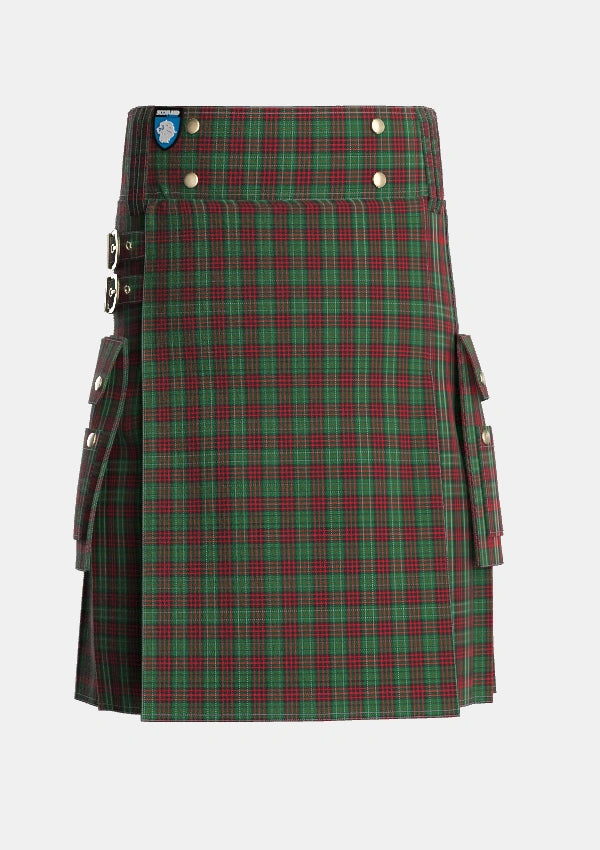 Utility_MacDiarmid_3_Tartan_1473_kilt_front_image_with_pleated_design_and_adjustable_buckles_for_men