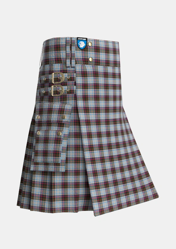 Utility_MacDonald_Dress_3_Tartan_2001_kilt_side_image_with_pleated_design_and_adjustable_buckles_for_men