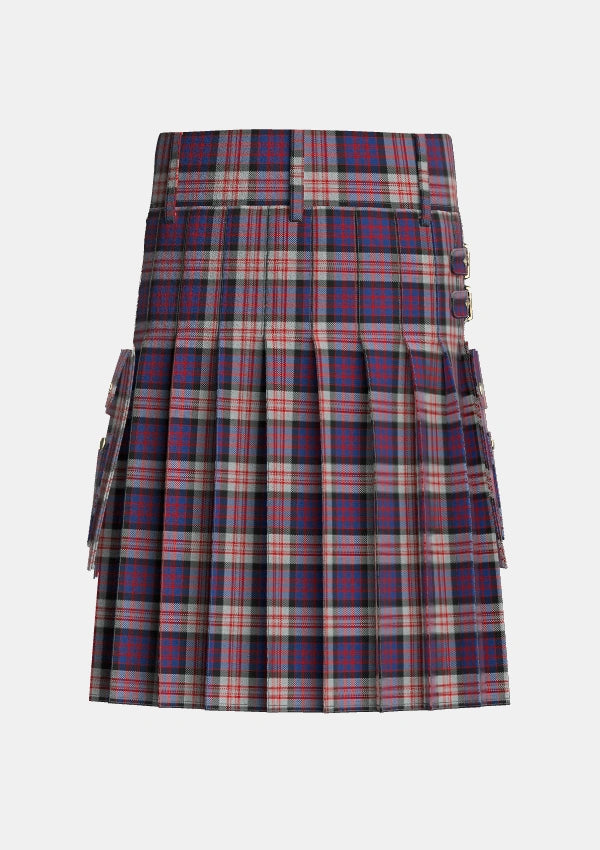 Utility_MacDonald_Pattern_of_Plaids_Tartan_482_kilt_back_image_with_pleated_design_and_adjustable_buckles_for_men