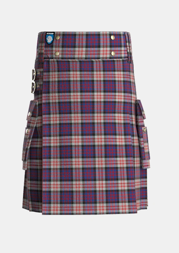 Utility_MacDonald_Pattern_of_Plaids_Tartan_482_kilt_front_image_with_pleated_design_and_adjustable_buckles_for_men