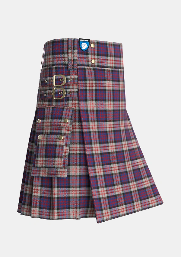 Utility_MacDonald_Pattern_of_Plaids_Tartan_482_kilt_side_image_with_pleated_design_and_adjustable_buckles_for_men
