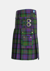Utility_MacDonald_Tartan_419_kilt_right_image_with_pleated_design_and_adjustable_buckles_for_men