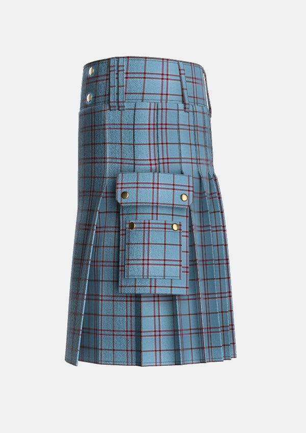 Utility_MacDonald_from_Rawtenstall_Personal_Tartan_2975_kilt_left_image_with_pleated_design_and_adjustable_buckles_for_men