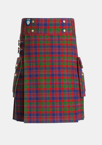 Utility_MacDonald_of_Boisdale_Tartan_1668_kilt_front_image_with_pleated_design_and_adjustable_buckles_for_men