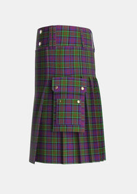 Utility_MacDonald_of_Clanranald_1_Tartan_427_kilt_left_image_with_pleated_design_and_adjustable_buckles_for_men