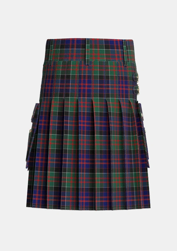 Utility_MacDonald_of_Clanranald_2_Tartan_4521_kilt_back_image_with_pleated_design_and_adjustable_buckles_for_men