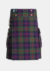 Utility_MacDonald_of_Clanranald_2_Tartan_4521_kilt_front_image_with_pleated_design_and_adjustable_buckles_for_men