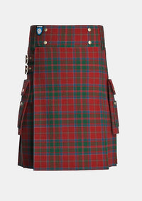 Utility_MacDonald_of_Glencoe_Tartan_1012_kilt_front_image_with_pleated_design_and_adjustable_buckles_for_men