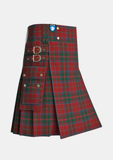 Utility_MacDonald_of_Glencoe_Tartan_1012_kilt_side_image_with_pleated_design_and_adjustable_buckles_for_men
