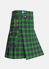 Utility_MacDonald_of_The_Isles_2_Tartan_1366_kilt_side_image_with_pleated_design_and_adjustable_buckles_for_men