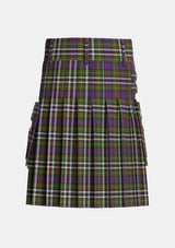 Utility_MacDonell_of_Glengarry_Dress_Tartan_1999_kilt_back_image_with_pleated_design_and_adjustable_buckles_for_men