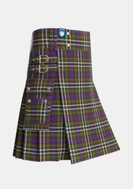 Utility_MacDonell_of_Glengarry_Dress_Tartan_1999_kilt_side_image_with_pleated_design_and_adjustable_buckles_for_men