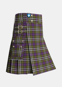 Utility_MacDonell_of_Glengarry_Dress_Tartan_1999_kilt_side_image_with_pleated_design_and_adjustable_buckles_for_men