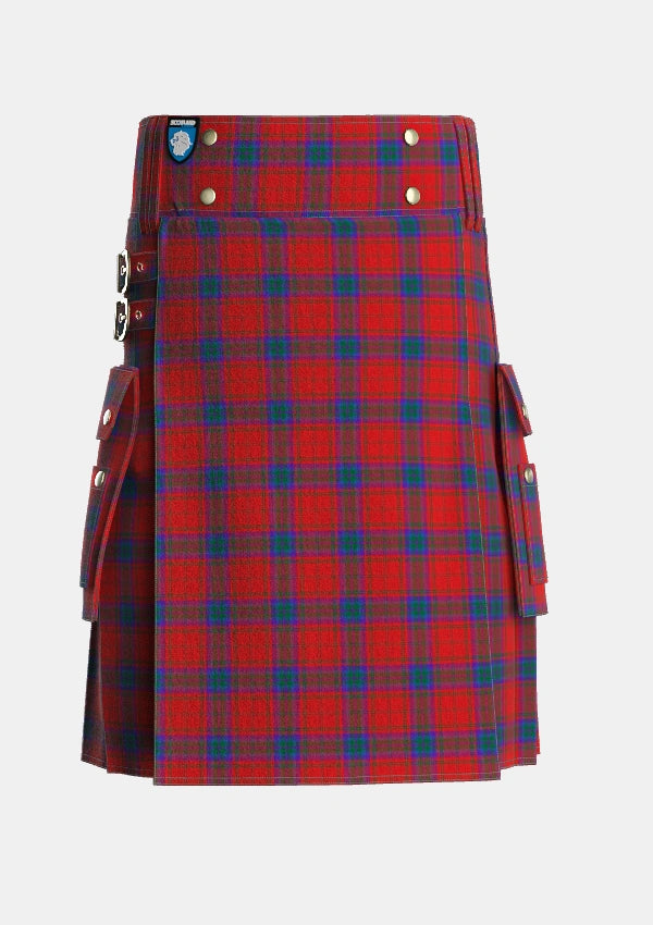 Utility_MacDougall_1842_Tartan_132_kilt_front_image_with_pleated_design_and_adjustable_buckles_for_men