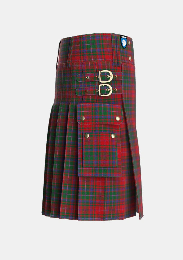 Utility_MacDougall_1966_Tartan_1766_kilt_right_image_with_pleated_design_and_adjustable_buckles_for_men
