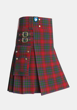 Utility_MacDougall_1966_Tartan_1766_kilt_side_image_with_pleated_design_and_adjustable_buckles_for_men