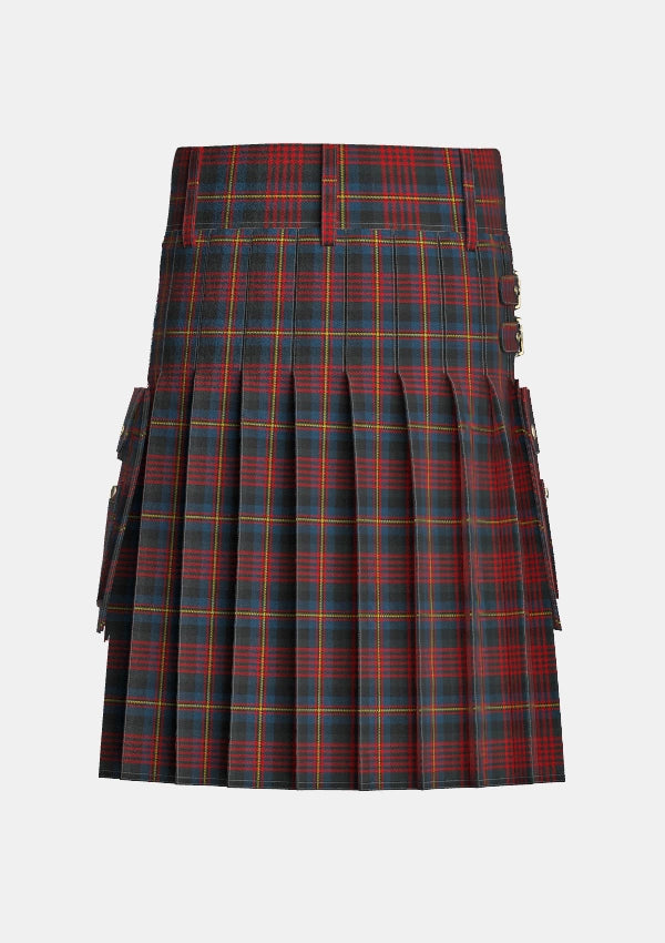 Utility_MacDougall_William_Tartan_3353_kilt_back_image_with_pleated_design_and_adjustable_buckles_for_men